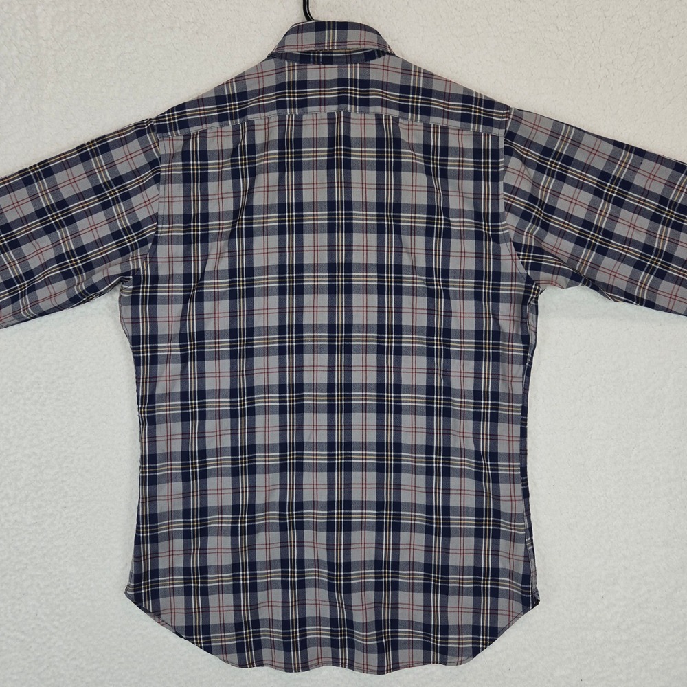 Vintage Pendleton Sir Pendleton Shirt Mens M Grey Blue Plaid Virgin Wool USA - Picture 5 of 11